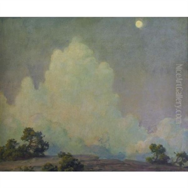 Evening Cloud And Rising Moon Oil Painting by Charles Courtney Curran