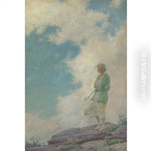 The Green Jacket Oil Painting by Charles Courtney Curran