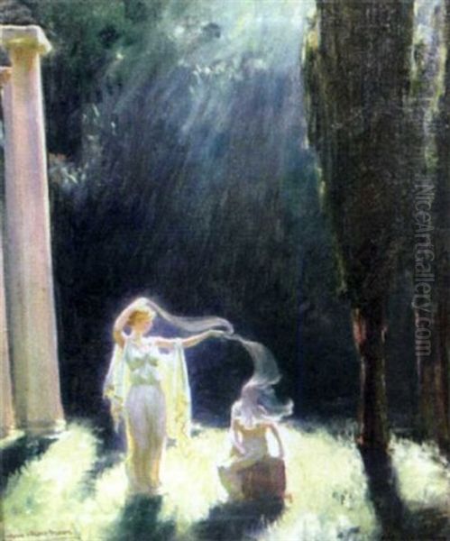 Venus Veiling Pandora Oil Painting by Charles Courtney Curran