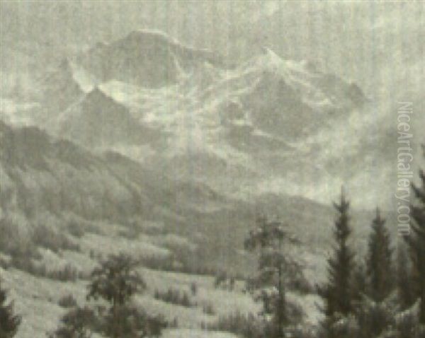 View Of The Jungfrau Oil Painting by Charles Courtney Curran