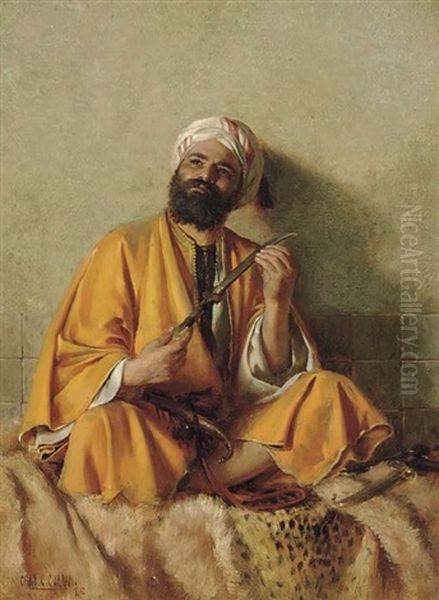 Arab Figure With Scimitar Oil Painting by Charles Courtney Curran