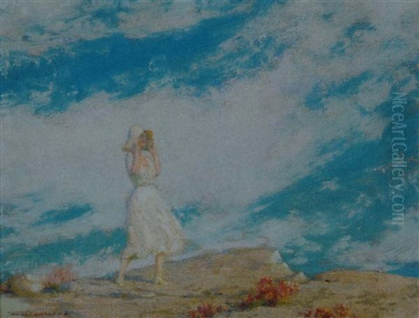 Girl In White Oil Painting by Charles Courtney Curran