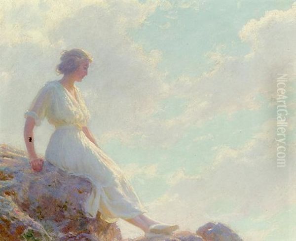 A Seat On The Summit Oil Painting by Charles Courtney Curran