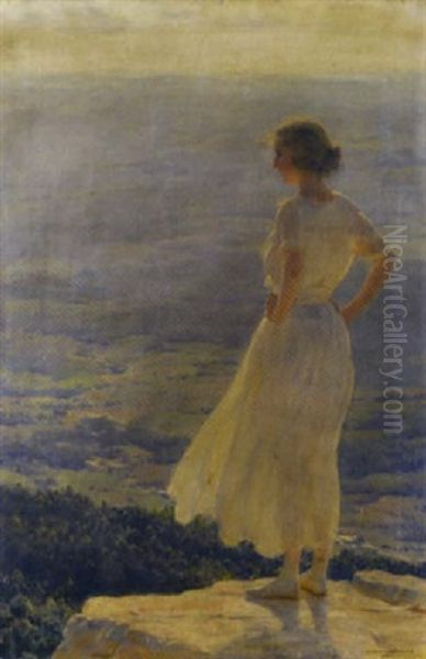 The Sunlit Valley Oil Painting by Charles Courtney Curran