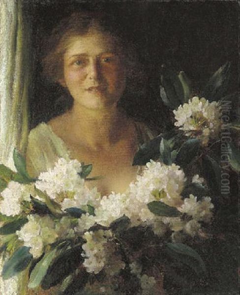 Rhododendrons Number Two Oil Painting by Charles Courtney Curran