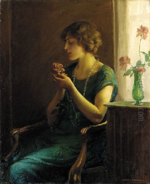 The Full Blown Rose Oil Painting by Charles Courtney Curran