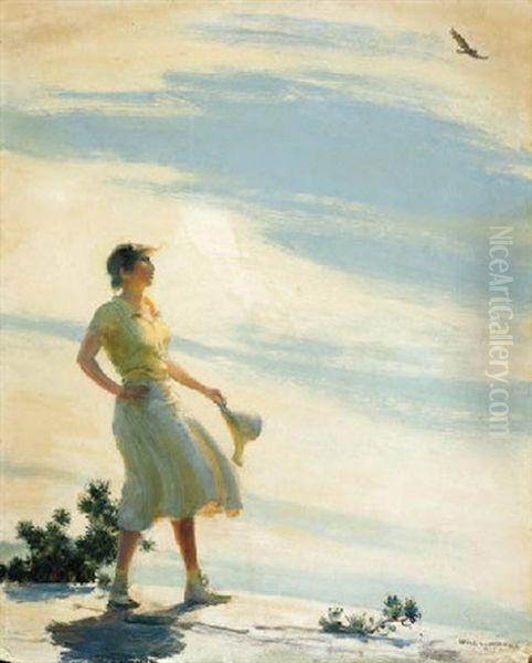 Sunshine On The Cliff Oil Painting by Charles Courtney Curran