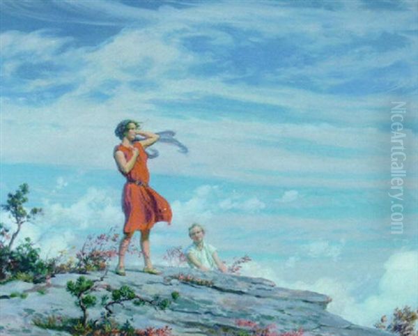 Wind Driven Clouds Oil Painting by Charles Courtney Curran