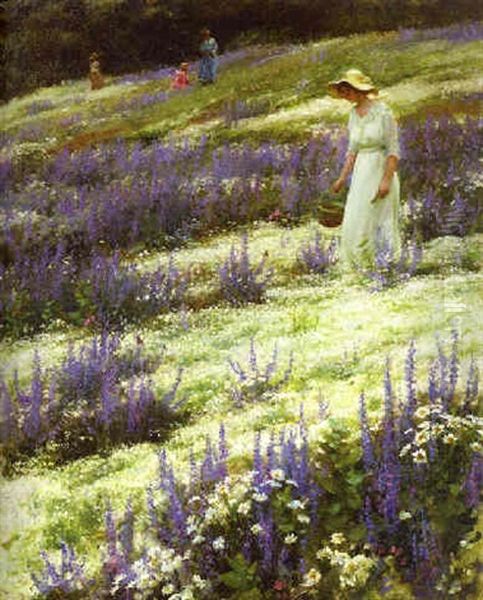 Ladies On A Hill Oil Painting by Charles Courtney Curran