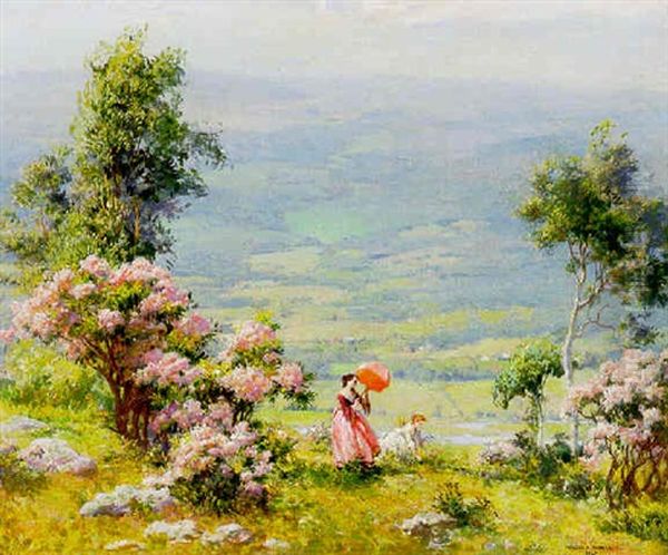 Pink Parasol Oil Painting by Charles Courtney Curran