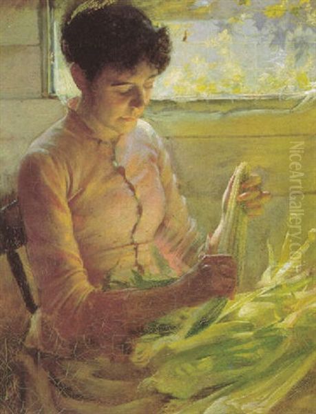 Shucking Corn by Charles Courtney Curran