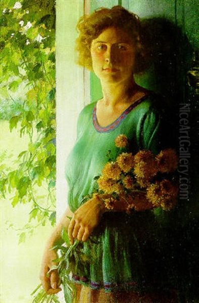 Golden Glow Oil Painting by Charles Courtney Curran