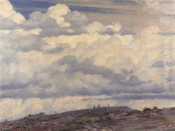 Cloud View From The Cliff Oil Painting by Charles Courtney Curran