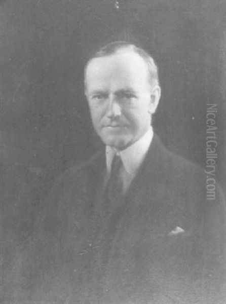 Portrait Of Calvin Coolidge Oil Painting by Charles Courtney Curran