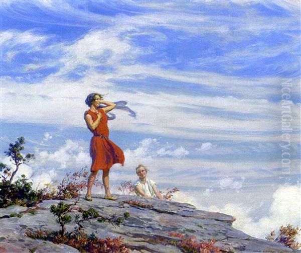 Wind Driven Clouds Oil Painting by Charles Courtney Curran