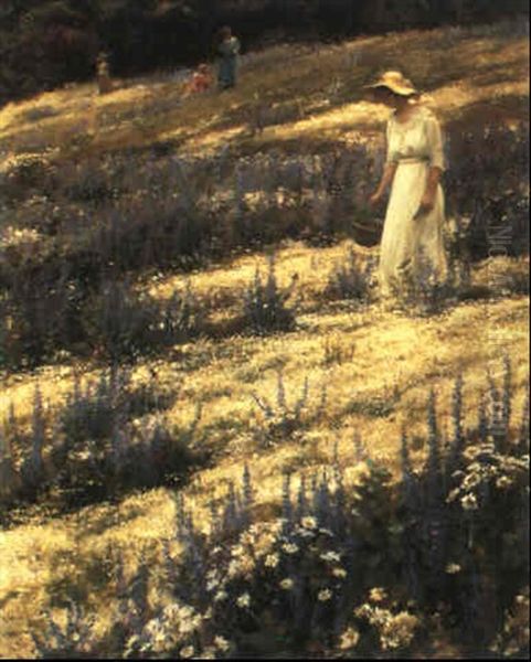 Ladies On A Hill Oil Painting by Charles Courtney Curran