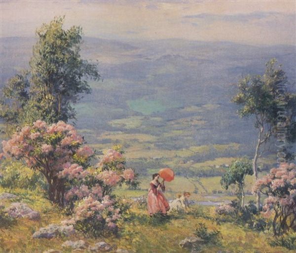 Pink Parasol Oil Painting by Charles Courtney Curran