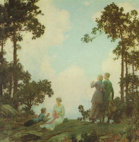 Under The Pines Oil Painting by Charles Courtney Curran