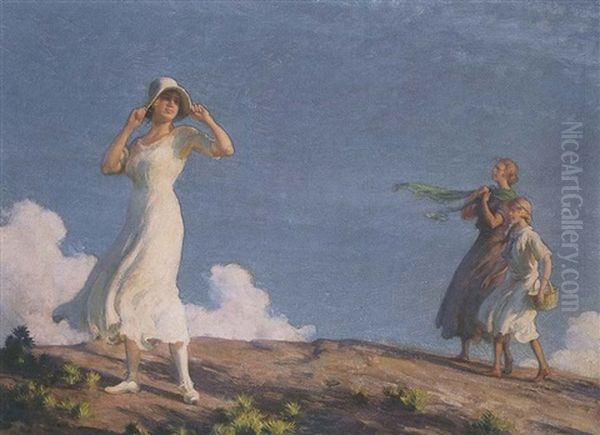 Rocks And Clouds Oil Painting by Charles Courtney Curran