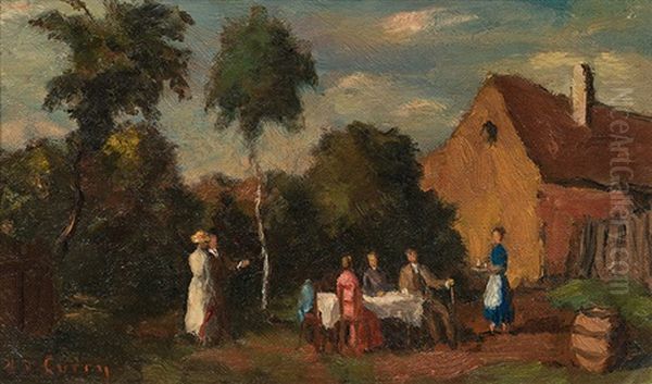 Vornehme Gartenjause Oil Painting by Adolf Curry