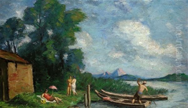 Am See Oil Painting by Adolf Curry