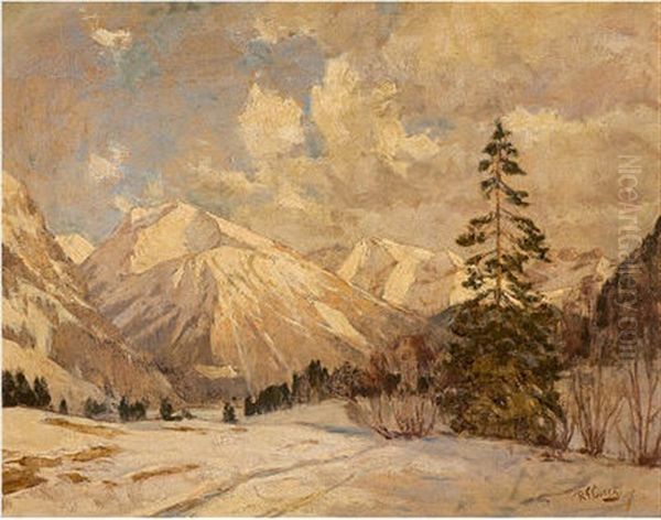 Abendstimmung In Den Alpen Oil Painting by Robert Franz Curry