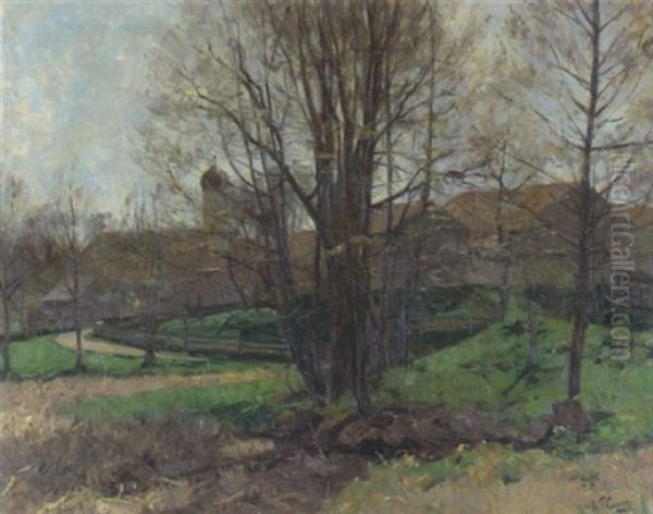 Schlospark In Vorfruling Oil Painting by Robert Franz Curry