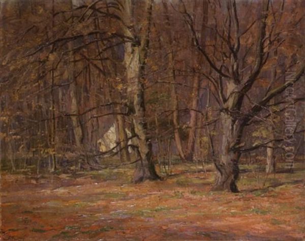 Herbstliches Waldstuck Oil Painting by Robert Franz Curry