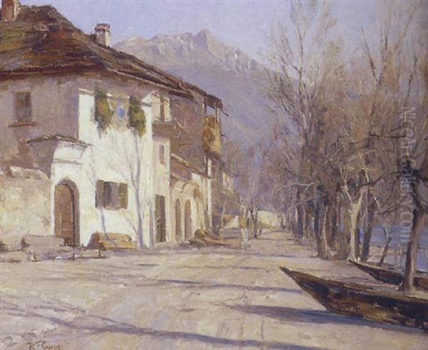 Gamle Huse Ved Locarno Oil Painting by Robert Franz Curry