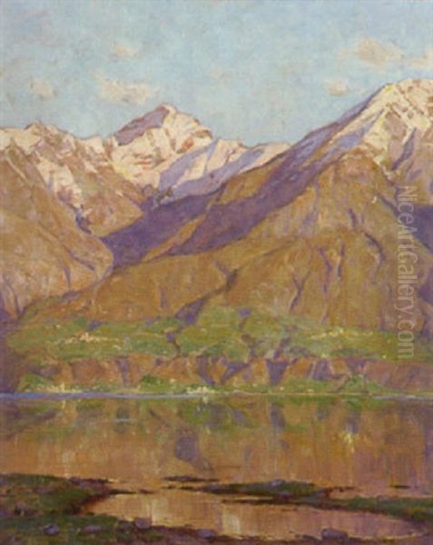 Vorfruhling Bei Locarno Mit Blick Auf Monte Tamaro Oil Painting by Robert Franz Curry