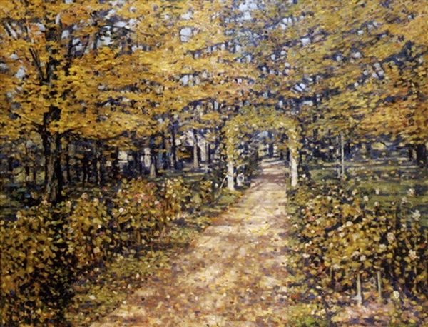 Sun-dappled Landscape Oil Painting by Elizabeth Curtis