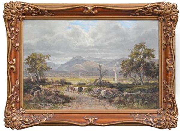 Valley Pastoral, Victoria Oil Painting by James Waltham Curtis