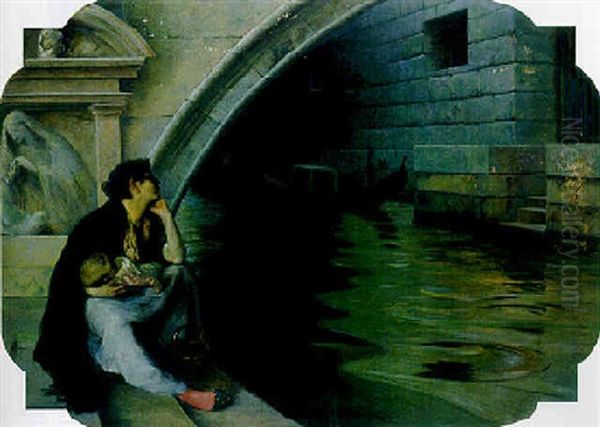 The Bridge Of Sighs Oil Painting by Ralph Wormeley Curtis