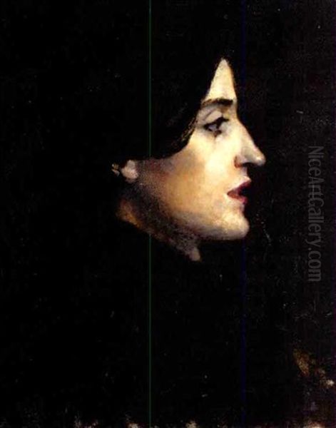 Portrait Of A Lady In Profile Oil Painting by Ralph Wormeley Curtis