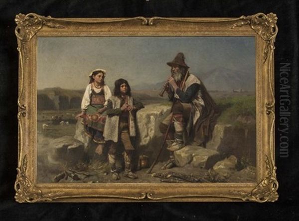 The Shepherd's Tune Oil Painting by Alfred de Curzon