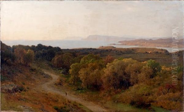 Paysage, Soleil Levant (grece) Oil Painting by Alfred de Curzon