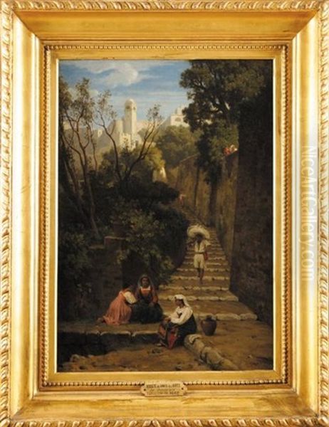 Escalier De Capri Oil Painting by Alfred de Curzon