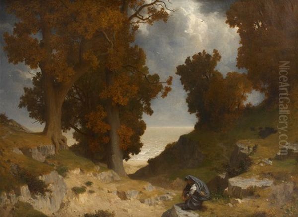 Repos En Bord De Mer Oil Painting by Alfred de Curzon