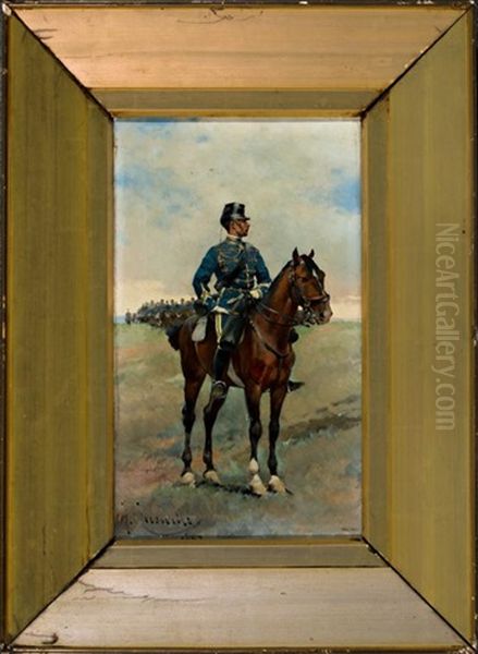 Soldado De Caballeria Oil Painting by Josep (Jose) Cusachs y Cusachs