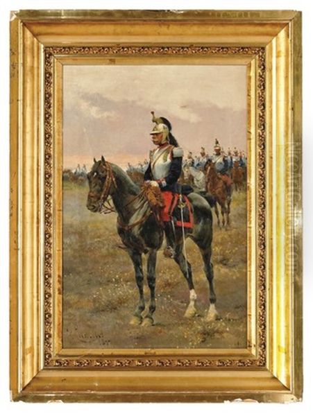 Coracero Argentino Oil Painting by Josep (Jose) Cusachs y Cusachs