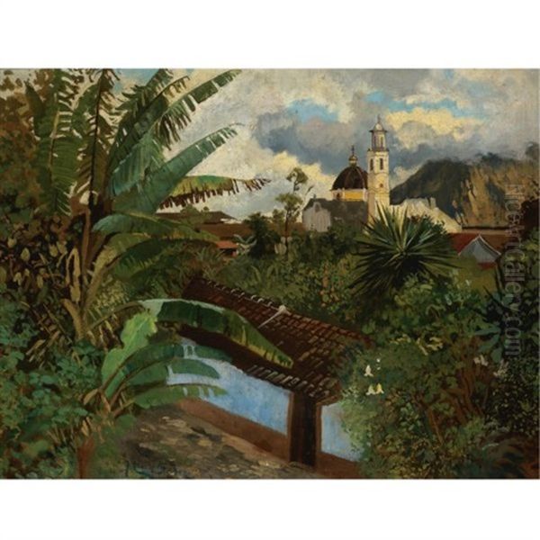 Paisaje De Orizaba Oil Painting by Josep (Jose) Cusachs y Cusachs