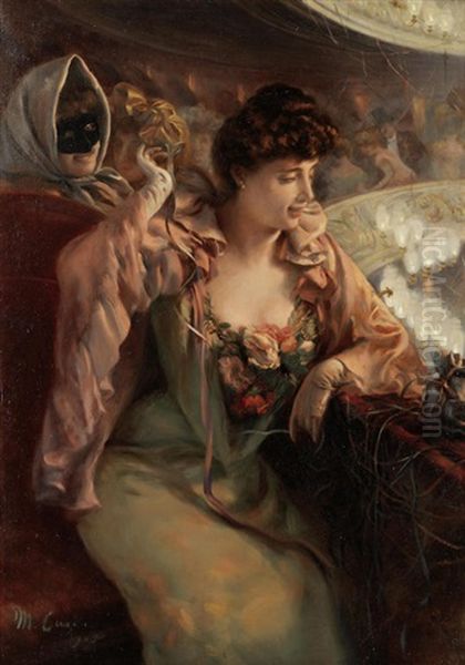 At The Theatre Oil Painting by Manuel Cusi Y Ferret