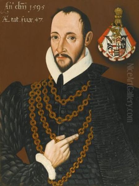 Portrait Of Sir Thomas Hesketh Of Heslington Hall Oil Painting by Hieronymus Custodis