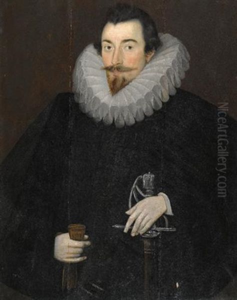 Portrait Of Sir John Harrington (1561-1612) Oil Painting by Hieronymus Custodis