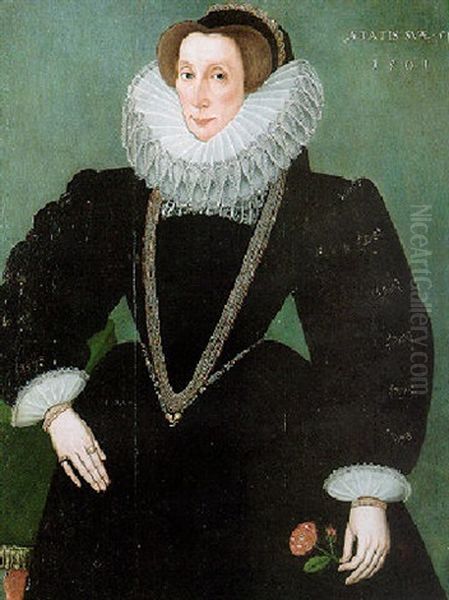 Portrait Of A Lady Of The Roberts Family Oil Painting by Hieronymus Custodis