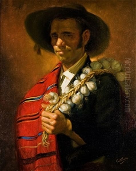 Campesino Oil Painting by Vicente Cutanda y Toraya