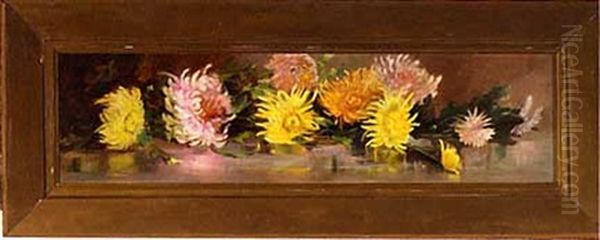 Chrysanthemums Oil Painting by Carl Gordon Cutler