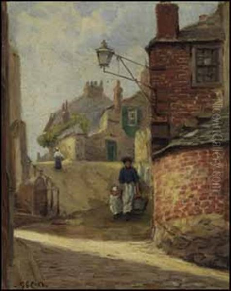 Barnoon Hill, St. Ives, Cornwall Oil Painting by Gertrude E. Spurr Cutts