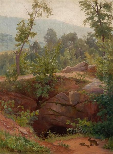 Natural Bridge N. Adams, Mass. Oil Painting by Gertrude E. Spurr Cutts