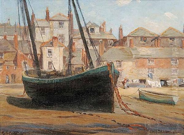 Low Tide, St. Ives Oil Painting by Gertrude E. Spurr Cutts